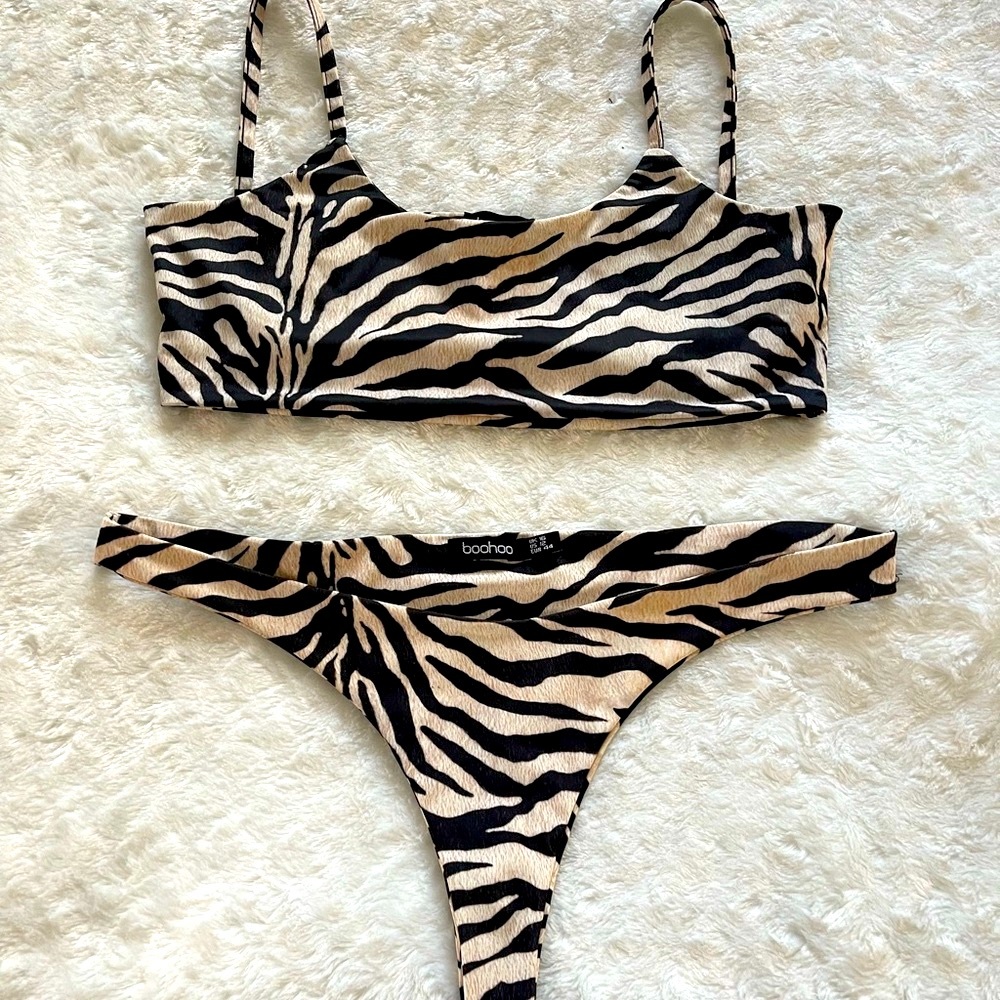 Tiger Printed Thong Bikini